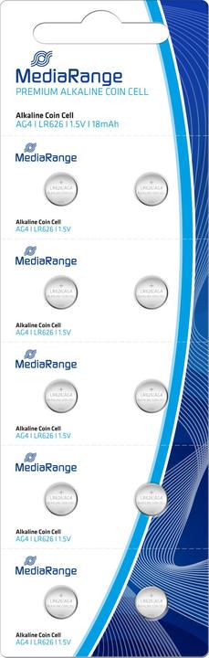 Actual product image MediaRange Button cells LR626 1.5V (10 pcs., AG4, 18 mAh)