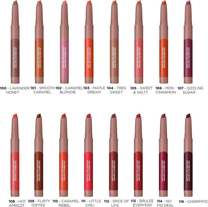 Immagine prodotto L'Oréal Paris L'Oreal Paris Infallible Very Matte Lip Crayon Rossetto a prova di sbavature Nude 116 Cherryfic 1.3g (116 Cherryfic)