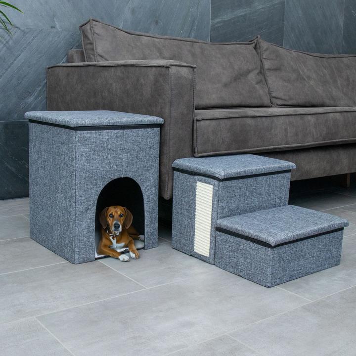 Image du produit Intirilife Faltbare Hundetreppe mit Stauraum (Chien, Chat, Pliable)