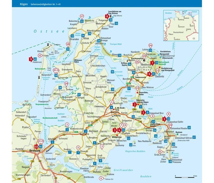 Actual product image Reiseführer Rügen mit Hiddensee und Stralsund (German, Janet Lindemann, Katja Gartz, 2022)