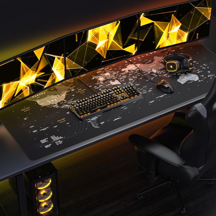 Actual product image Titanwolf Gaming mouse pad, 1600 x 600mm XXXL speed gaming mouse mat, mouse pad extra-large surface, world map (XXL)