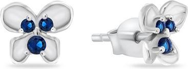 Produktbild Brilio Silver - Original stud earrings with blue zircons EA959WB