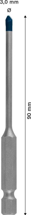 Image du produit Bosch Professional Zubehör Foret Expert HEX-9 HardCeramic, 3 x 90 mm (3 mm)