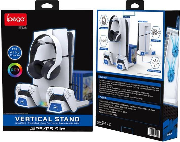 Immagine prodotto NoName Supporto di ricarica RGB multifunzionale con raffreddamento per PS5/PS5 Slim (PS5)