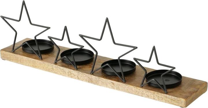 Produktbild Boltze Home Kerzenhalter Clarja Natur/Schwarz (17 x 11 x 52 cm)