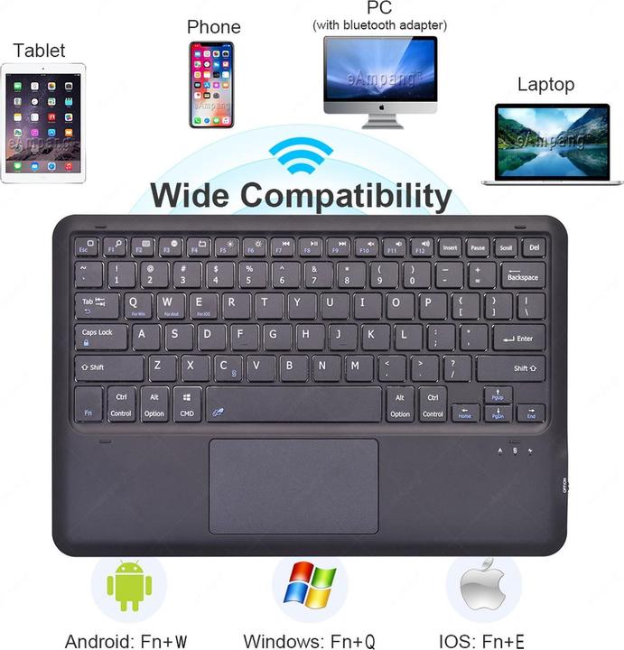 Produktbild Lobwerk 2in1 Keyboard Cover für Apple iPad Pro 11 2020 Case Tastatur Schutz Hülle Blau