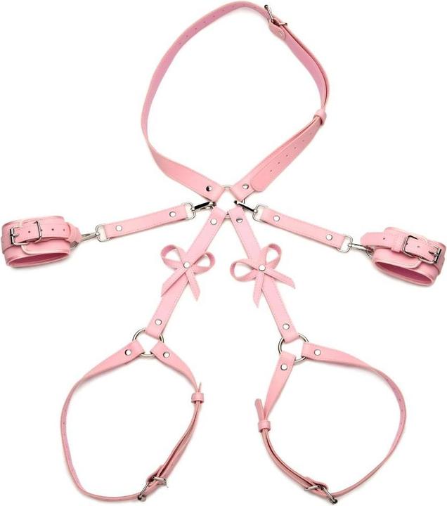 Actual product image XR Brands Bondage Harness w/ Bows XL/2XL - Pink