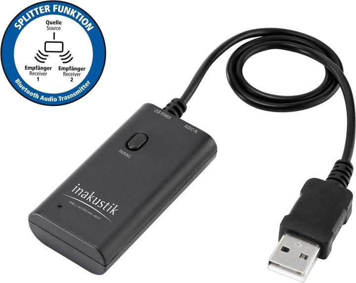 Actual product image Inakustik Bluetooth Audio Transmitter & Splitter (Channels)