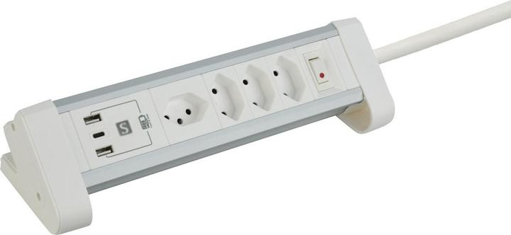 Schönenberger Tisch-Steckdosenleiste (4 x, Typ 13, 2 m)