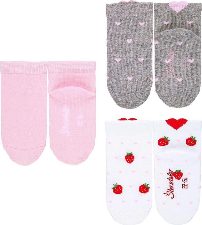 Produktbild Sterntaler Socken 3er Set Herzen Hellgrau Gr. 17-18 (3er Pack, 17 - 18)