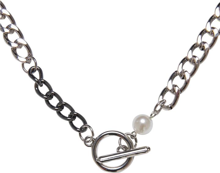 Actual product image Urban Classics Pearl Fastener Necklace - 19501 (10% Zinc, 90% Iron)