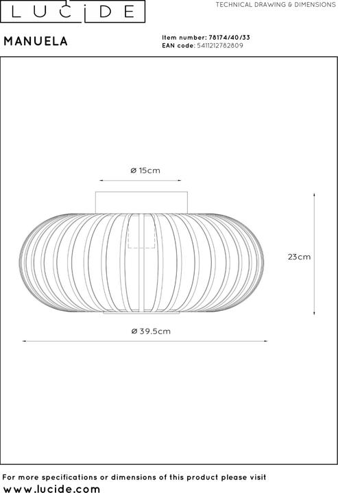 Actual product image Lucide Manuela (E27)