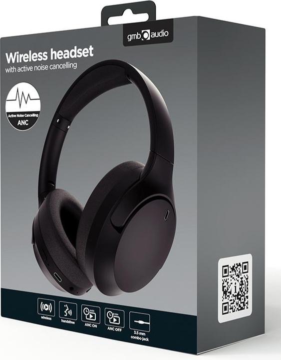 Actual product image Gembird BHP-ANC-01 HiFi On Ear Headset Bluetooth® Stereo Schwarz (ANC, 10 h, Wireless, Cable)