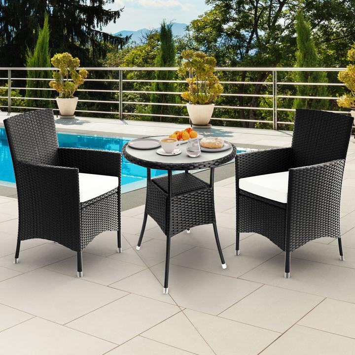Image du produit Casaria Set de balcon en poly rotin (60 cm)