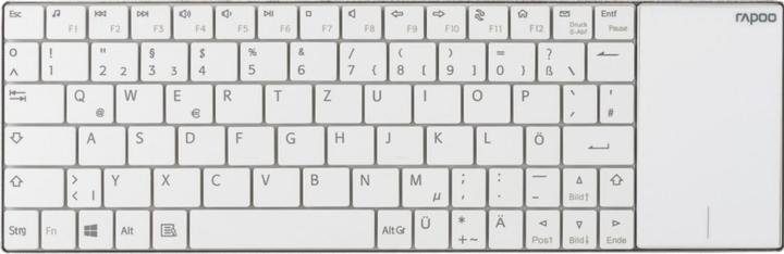 Produktbild Rapoo E2710 Kabellose Multimedia-Touchpad-Tastatur weiss (DE, Kabelgebunden)