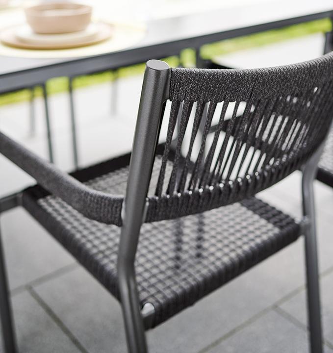 Actual product image Sieger Rimini stacking chair aluminium iron grey