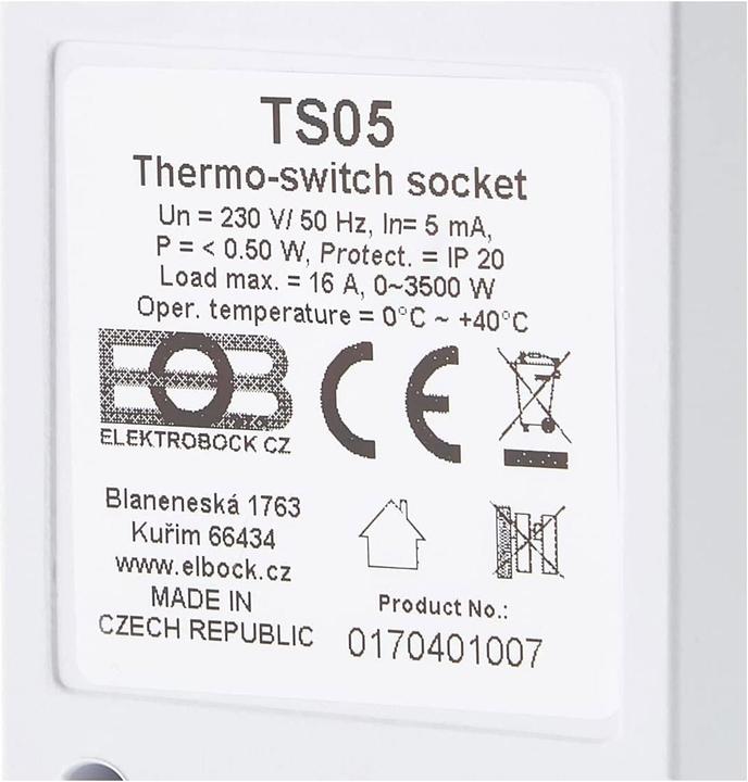Produktbild Elektrobock Steckerthermostat TS05