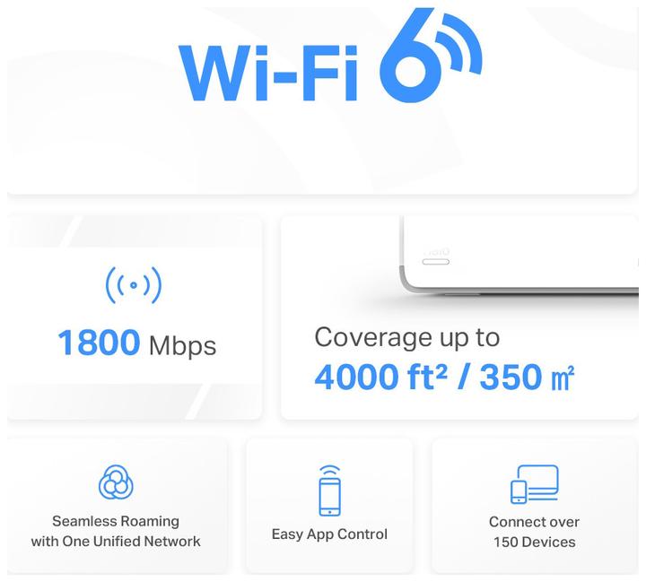 Produktbild Mercusys HALO H70X (2-PACK) Dual-band ( / ) Wi-Fi 6 (802.11ax) White 3 Internal