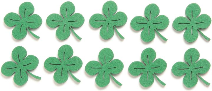 Produktbild Glorex Filz-Kleeblatt 10St, 3,5cm grün