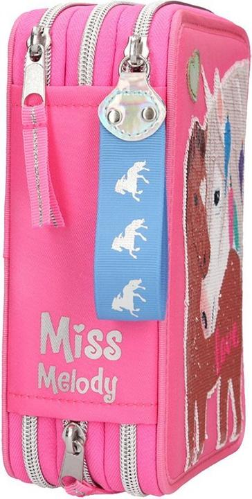 Produktbild Schmidt Spiele Miss Melody - Federmäppchen mit Pferd Streichpailletten 3-Zipp - Pink
