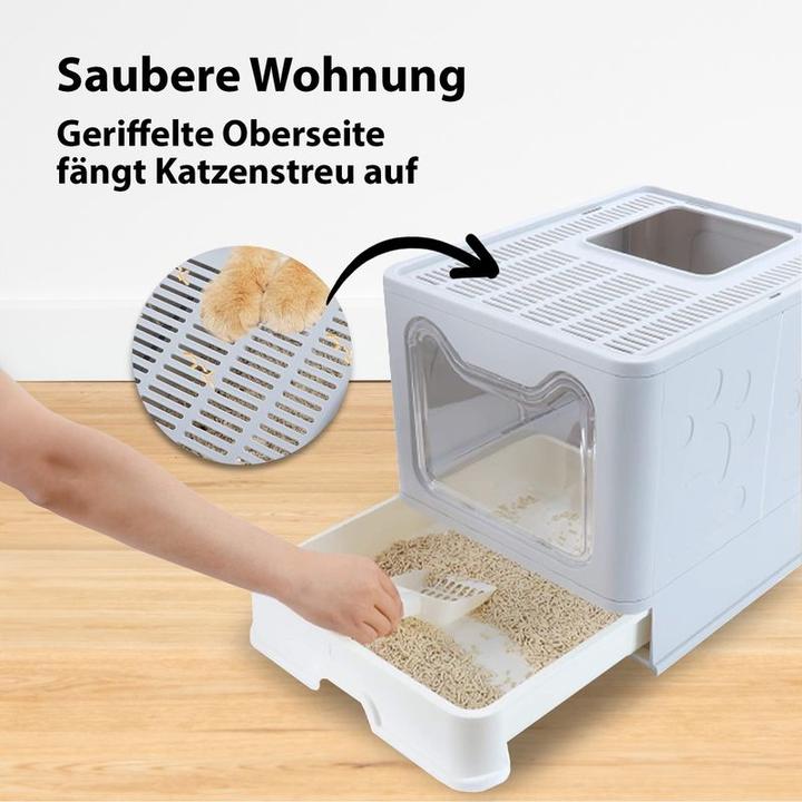 Immagine prodotto Hermex Toilette per gatti XXL con coperchio Cassetta per lettiere (Lettiera per gatti chiusa)