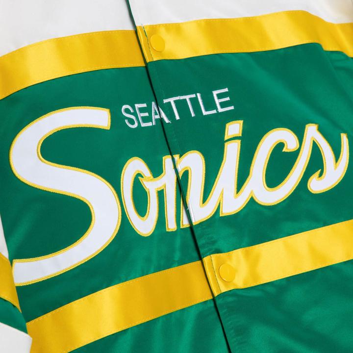 Produktbild Mitchell & Ness M&N Heavyweight Satin Jacke - SCRIPT Seattle SuperSonics - S (S)