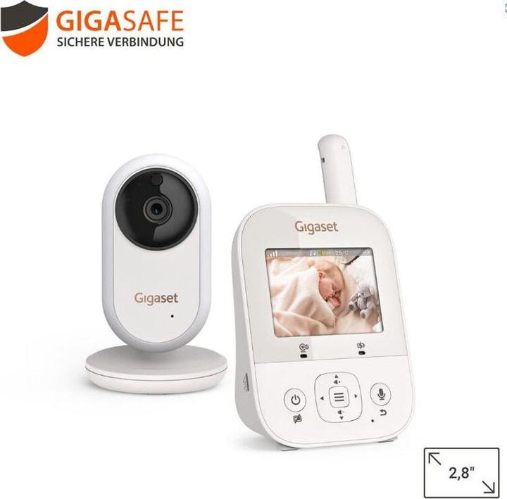 Productafbeelding Gigaset Baby 300 Video-Babyphone cream white/warm grey (Video & Audio, 300 m)