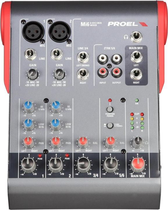 Proel 6 channel mini mixer (Studio- and Livemixer)