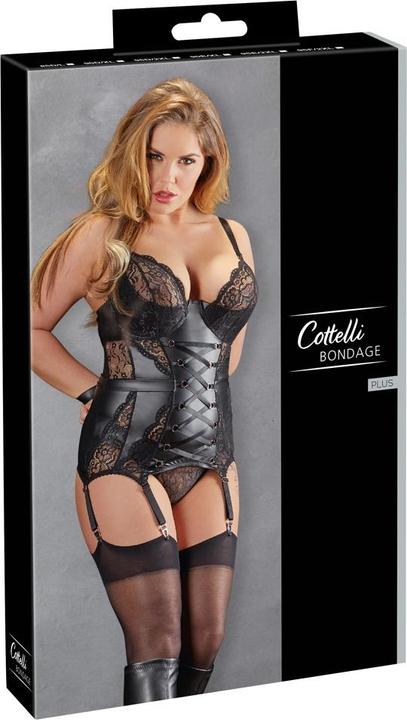Actual product image Cottelli Collection Suspender Shirt And Panties (L)