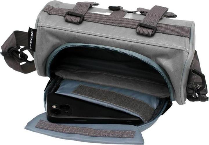 Produktbild Dunlop - Fahrradlenkertasche/Gepäcktasche mit Smartphonetasche (grau) (1.20 l, Lenkertasche)