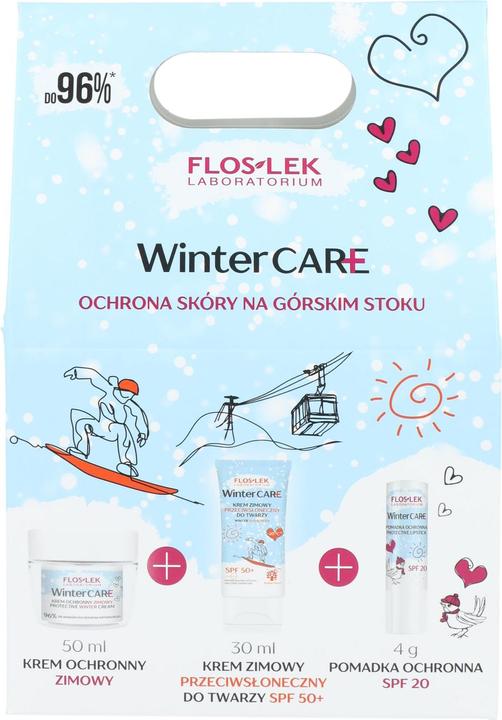 Produktbild Floslek Fos-lok Winter Care Set Schutz der Mountain Stop Creme 50 ml + Creme 30 ml + Lippenstift 4g (Haarpflege set)