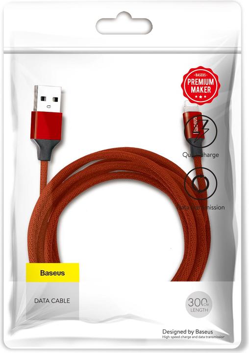 Immagine prodotto Baseus Cavo Yiven per IP 3m Rosso (3 m)