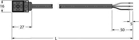 Actual product image Turck Valve plug connector type CI Connection cable VC9S02-A80E-5/TXL