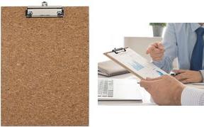 Actual product image Maul Clipboard cork, made of cork, A4 portrait clamp made of metal, clamp width: 8 mm, flat bracket clamp