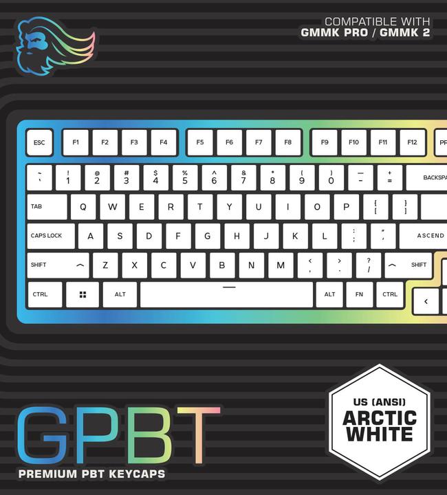 Actual product image Glorious PC Gaming Race GPBT Keycaps - 114 PBT keycaps, ANSI, US layout