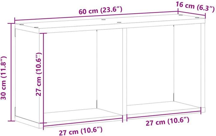 Actual product image VidaXL Wall cabinet (60 x 16 x 30 cm)