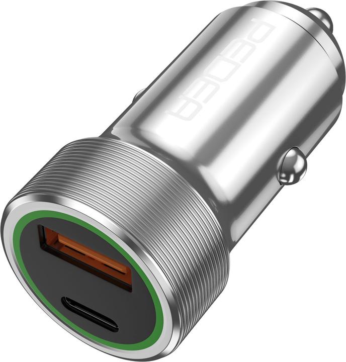 Actual product image Pedea Car quick charger ""Dual"" 20 Watt for USB type A/C, silver