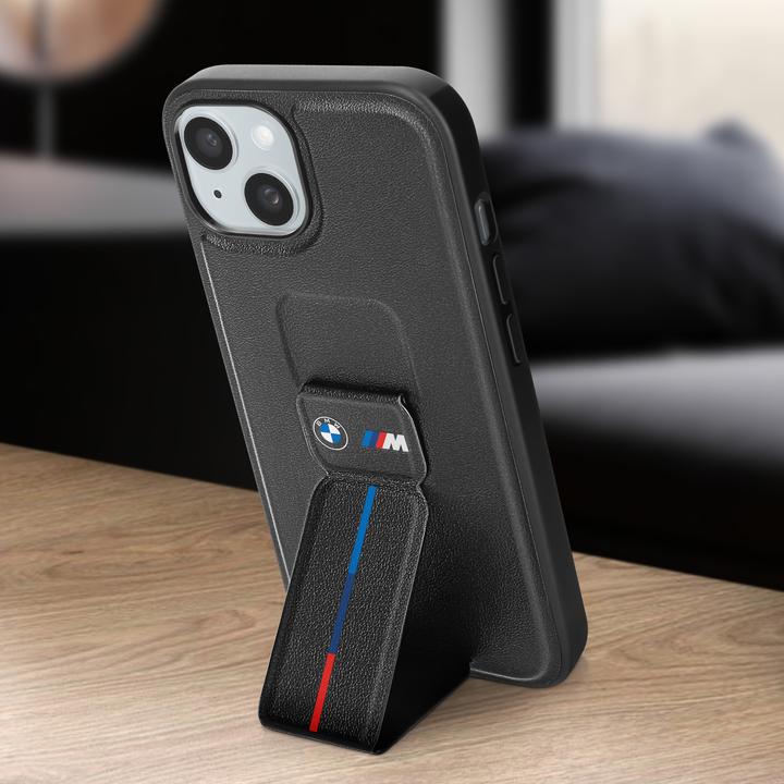 Actual product image BMW Case BMHCP15S22GSLK iPhone 15 6.1" czarny/black hardcase Grip Hot Stamp (Apple iPhone 15)