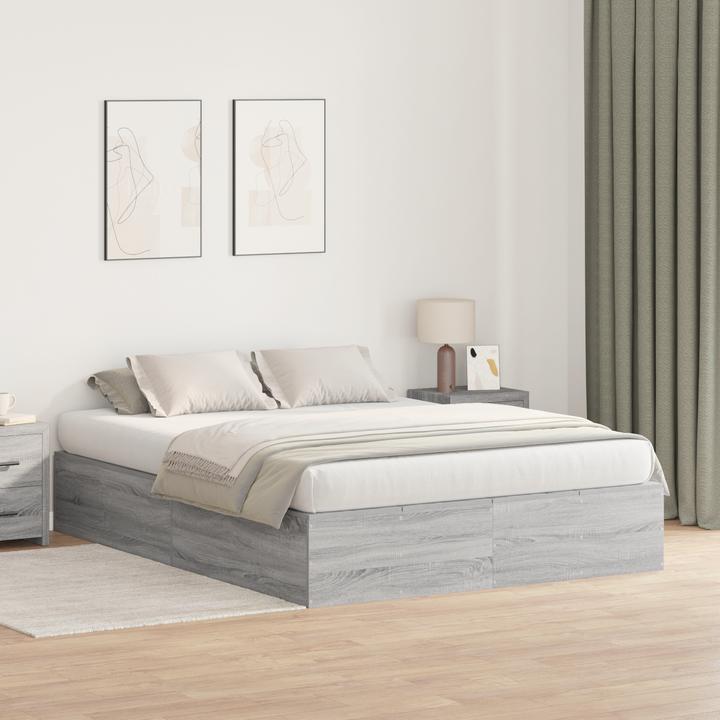 Produktbild VidaXL Stauraumbett Grau Sonoma 140x200 cm (140 x 200 cm)