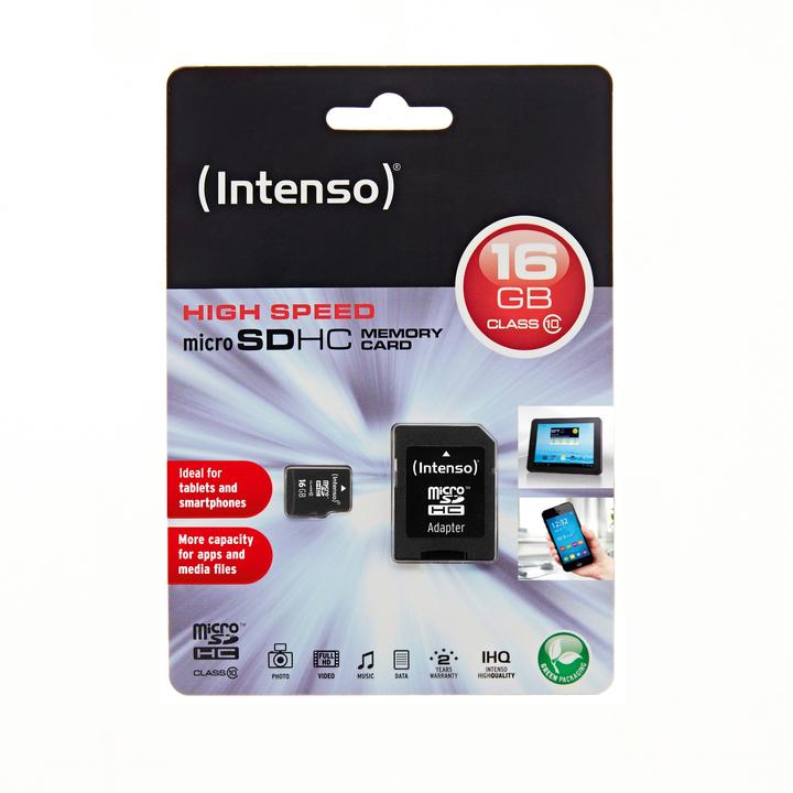 Image du produit Intenso microSD Class 10 (16 Go, microSDHC, U1)