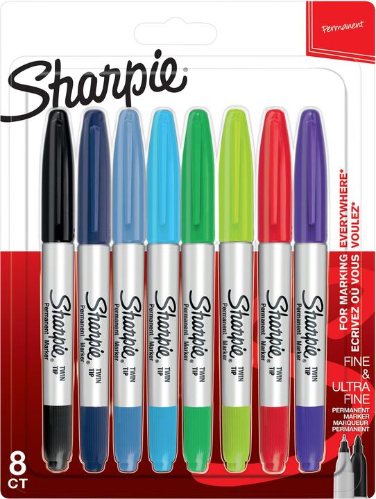 Produktbild Sharpie Permanent-Marker Twin Tip (Mehrfarbig, 0.90 mm, 8 x)