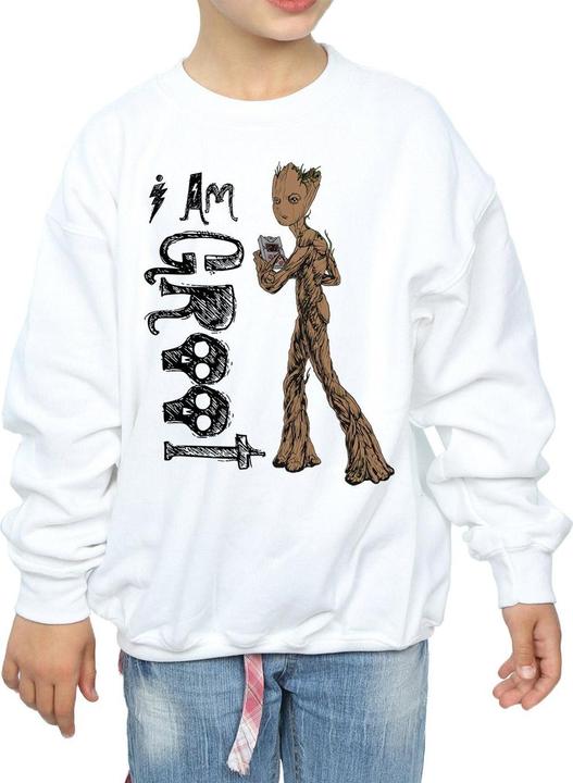 Actual product image Universal Textiles Girls I Am Teenage Groot Cotton Sweatshirt (140, 146)