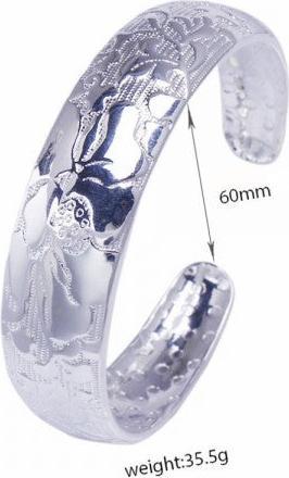 Hermex LUXUS mit Platin veredelt Armreifen Armband Charms Zirkonia - Platin (6 cm, Kupfer-Nickellegierung)