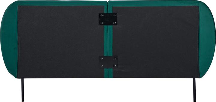 Actual product image En.Casa Upholstered bed Porvoo velvet 140x200 cm dark green (140 x 200)