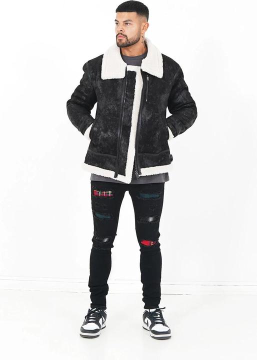 Actual product image Sixth June faux shearling reversible leather jacket (L)