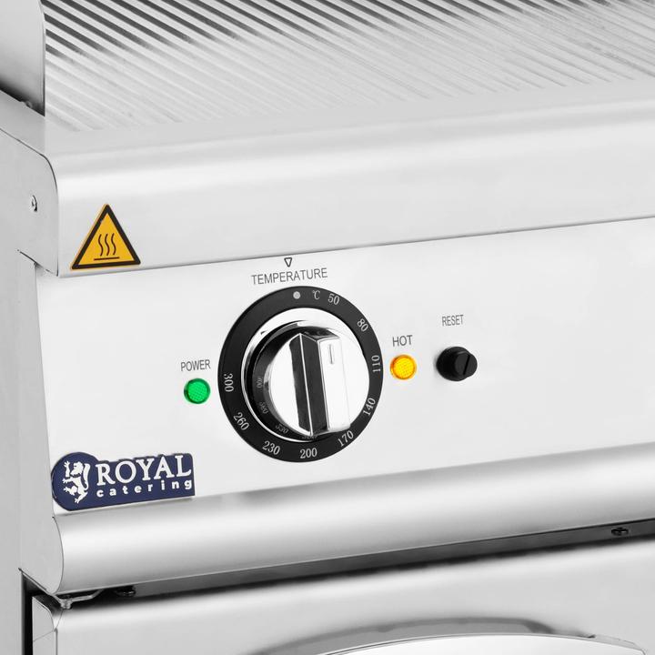 Actual product image Royal Catering Double Electric Grill Plate - 10.8 kW - ribbed - base cabinet - (10.80 kW)