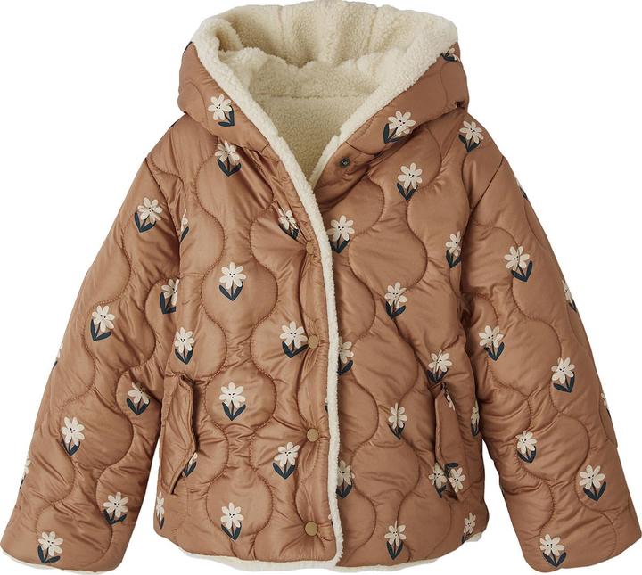 Produktbild Vertbaudet Wendbare Mädchen Kapuzen-Steppjacke mit Teddyfleece, Wattierung Recycling-Polyester (140)