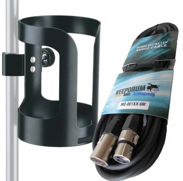 Actual product image K&M 16022 Universal Drink Holder with Microphone Cable 6m