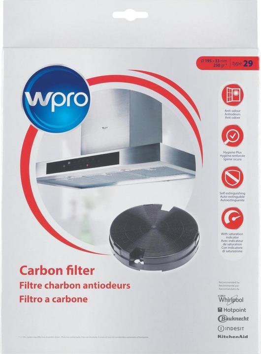 Produktbild WPRO 2x Aktivkohlefilter Typ 29 484000008572, 481249038013, AMC912