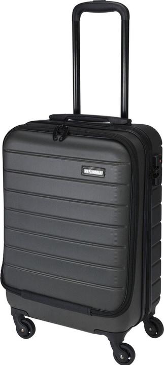 ProWorld Suitcase trolley with TSA lock, telescopic handle, dark grey, 20 inch, ABS, 35 x 22 x 55.5 cm (37 l, Hand luggage (up to 50 litres))